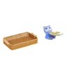 thumbnail image 1 of Cestas de almacenamiento,Cestas de almacenamiento de cocina tejidas con asas hechas a mano,Cestas de pan redondas Bandejas para servir Rectángulo,Figura de oso,Bandeja para gatos Bandeja para, 1 of 8