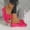 Hot Pink, variant on Fnooota Women's Wedge Sandals, Slip On PU Open Toe Non-slip Summer Shoes White Size 8.5