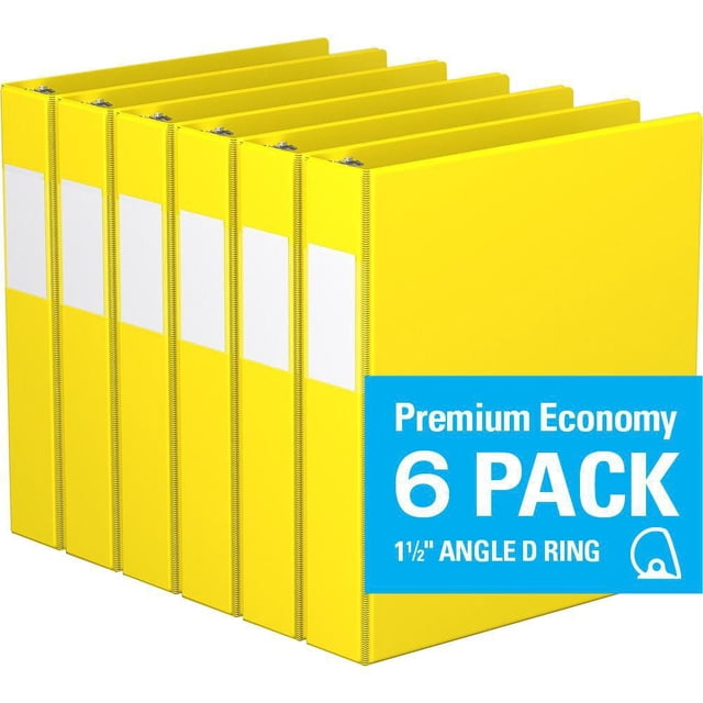 Davis Group, Premium Economy, D Ring, Binder, 6 Pack, 1.5"