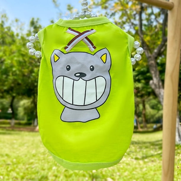 Chaleco para perro con lazo de primavera y verano, ropa para mascotas, patrón de ropa para gatos, chaleco, suministros para mascotas, osito de peluche