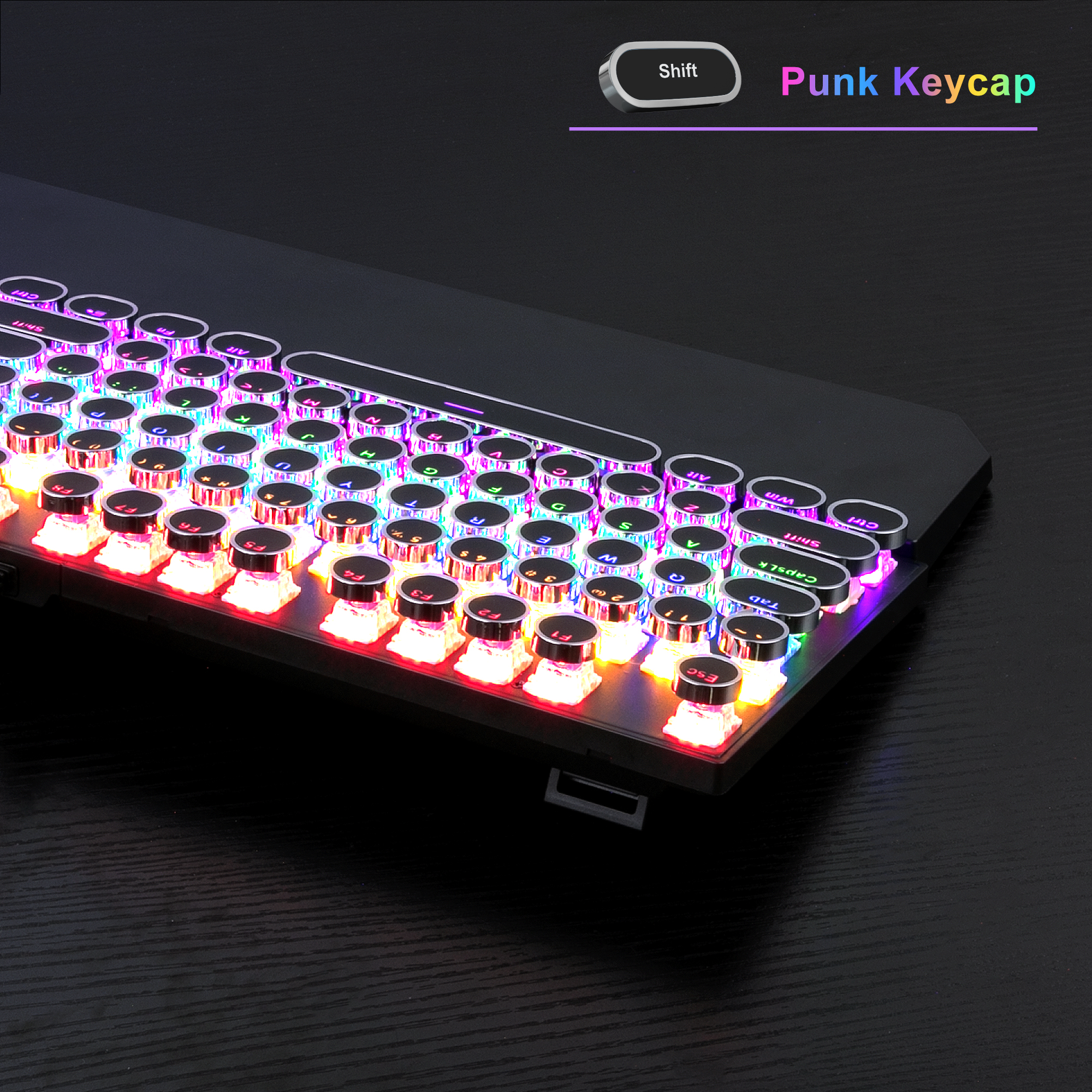 MageGee Typewriter Wired Gaming Keyboard RGB Black photo 4