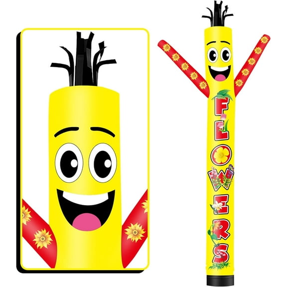 Flowers Inflatable Tube Man Wacky Wavy Dancing Guy for Outdoor Decoration Advertising Business Promotion (Blower Not Included)