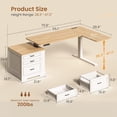 thumbnail image 2 of Height Adjustable L Shaped Electric Standing Desk, 70.9" Farmhouse Office Computer Desk with 3 Drawers, 2 of 7