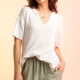 thumbnail image 1 of Fiudx Camisas para Mujer Blusas y Blusas con Cuello En V de Manga Corta Informales de Primavera y Verano a La Moda para Mujer, 1 of 7
