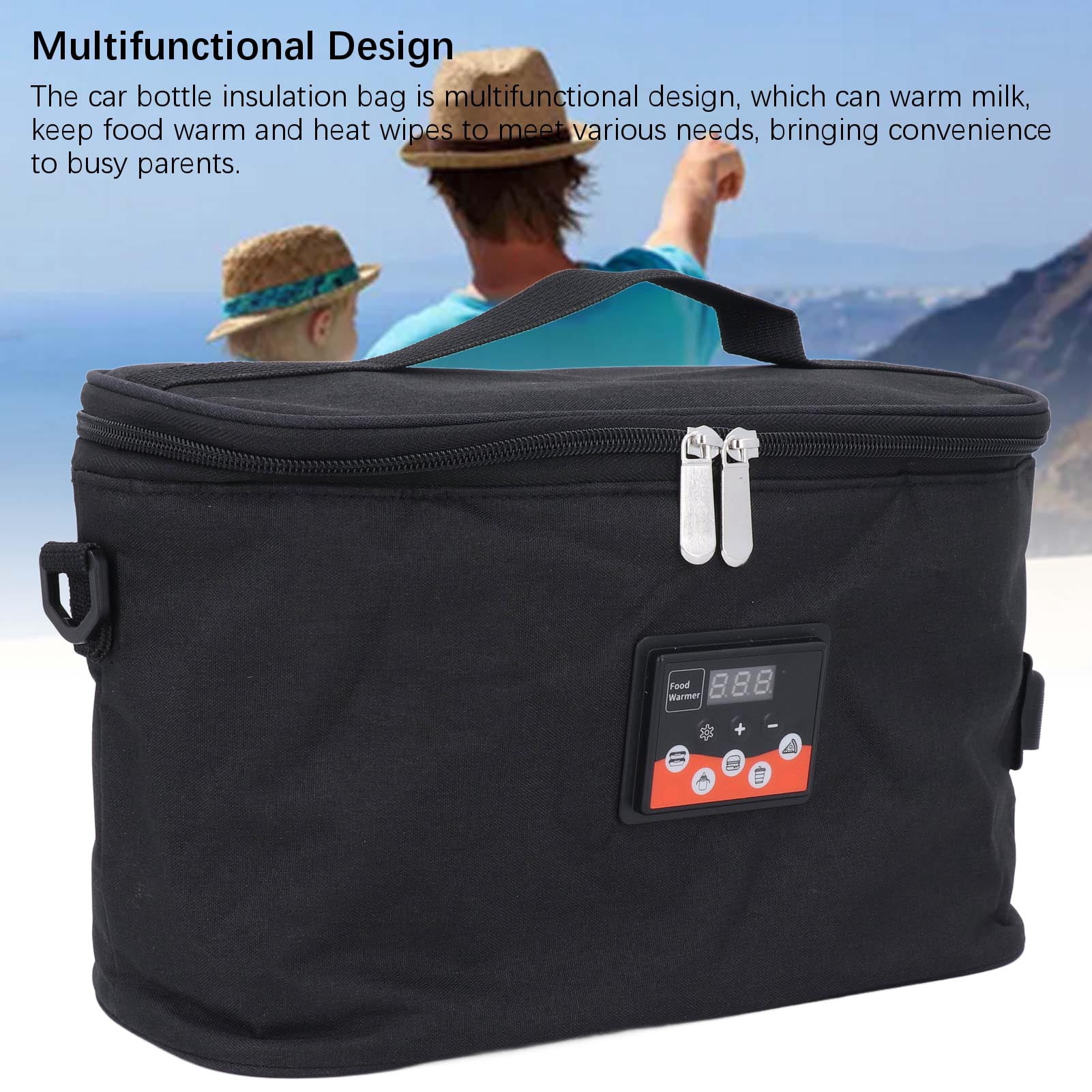 NFTIGB Portable Car Baby Bottle Warmer Bag Adjustable Temperature Food Heater for Outdoor Travel (12.99 inches / 33 cm)