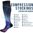 thumbnail image 4 of FREEAMG Galaxy Compression Socks for Women Men, Circulation Knee High Stockings for Running Cycling Medical, 1Pair, 4 of 7