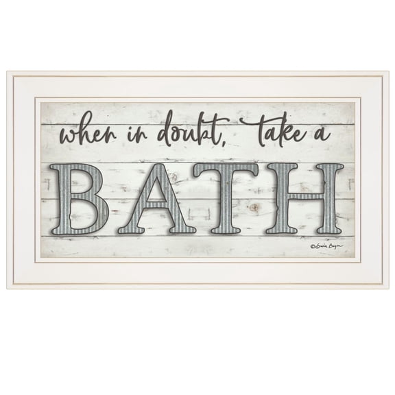 TrendyDecor4U When In Doubt Take A Bath By Susie Boyer Framed Print BOY449-226G