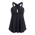 thumbnail image 4 of adviicd Tummy Control Bathing Suits for Women Tankini Swimsuit for Women Tummy Control Bathing Suits with Skirt Two Piece Drawstring Tank Top(Black,M), 4 of 9