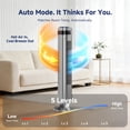 thumbnail image 5 of SHOUFTW Quiet Bladeless Tower Fan for Bedroom, 28dB Silent Cooling Fan with 12H Timer, 64° Oscillating, Smart Auto Mode for Home Office, Gray, 5 of 8
