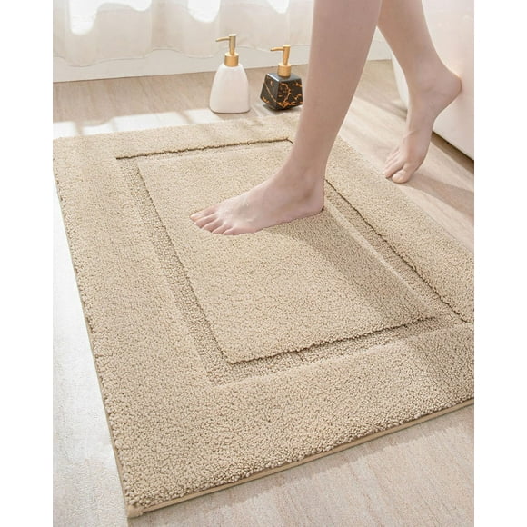 Bathroom Rugs DEXI - Alfombra de baño lavable y antideslizante (60 x 40 cm), color beige