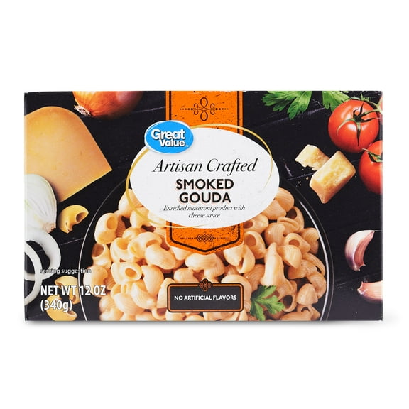 Great Value Artisan Crafted Macaroni and Cheese, Smoked Gouda, 12 oz (Shelf Stable)