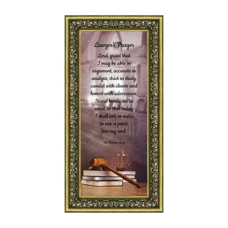 Law School Gifts for Lawyer, Lawyer Gifts for Women, Law Office Art,  Attorney Gifts for Men, Gift for Law Student, Law school Graduation Gifts,  St Thomas Moore Lawyer's Prayer Office Decorations, 6444 