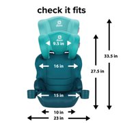 Diono Everett NXT Latch Slim Fit Lightweight Booster Car Seat, Blue Razz Ice