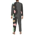thumbnail image 5 of Mens Pajamas Set - Vinyl Records Comfy Long Sleeve Button Up Pajama Sets for Men 2 Piece, Soft Sleepwear Nightwear Pjs Lounge Sets for Men with Pockets, 5 of 5