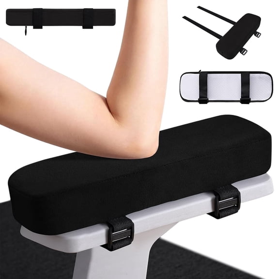 Office Chair Armrest Pads, Memory Foam Arm Rest Covers, Non-Slip Armrest Cushion with Adjustable Buckles and Straps, Elbow Relief for Desk, Gaming & Wheelchair