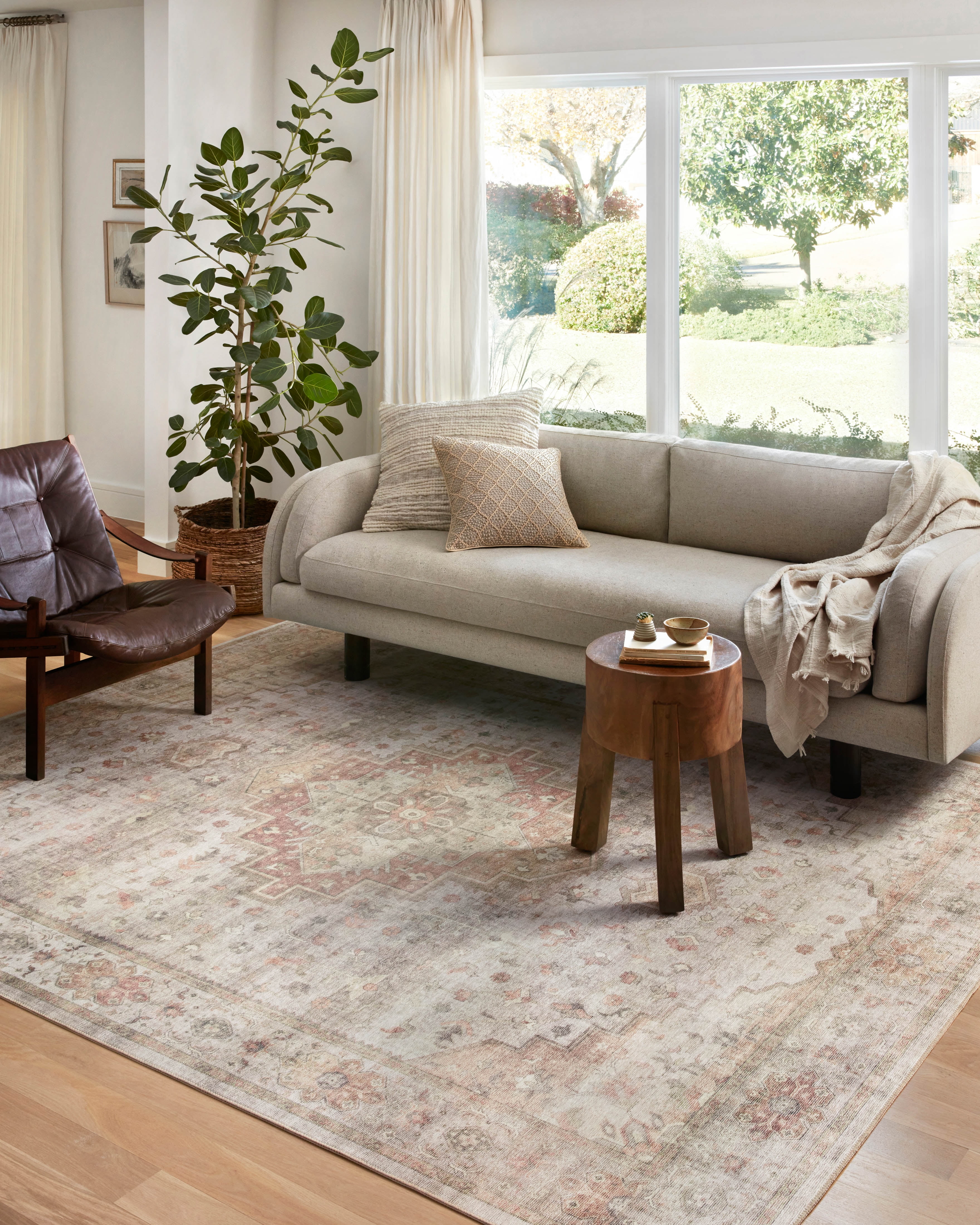 Loloi Heidi Collection HEI-02 Sage / Multi, Oriental Area Rug 7'-6" x 7'-6" Round