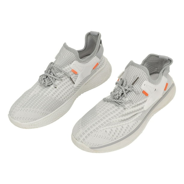 Zapatos deportivos informales para hombre, de malla transpirable, de corte bajo, ligeros, con suela suave, para correr, para el tiempo libre, color blanco 44