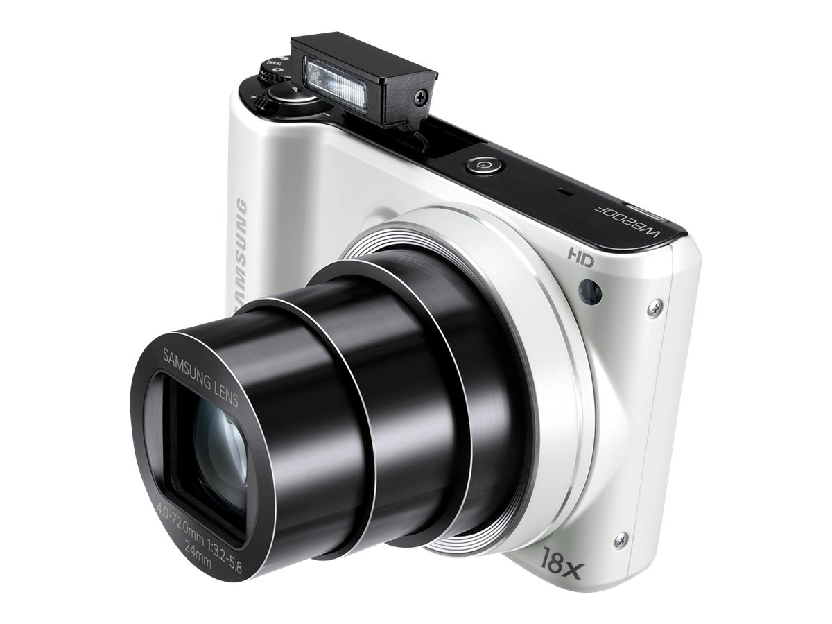 Samsung SMART Camera WB200F - Digital camera - compact - 14.2 MP - 720p - 18x optical zoom - Wi-Fi - white - image 2 of 10