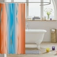 thumbnail image 3 of Gradient Blue and Orange Waterproof Bathroom Curtains Ombre 72"Wx72"L Shower Curtain,Trippy Spiral Silver Wave Line Fabric Shower Curtain,Abstract Art Boho Bathroom Decor, 3 of 4
