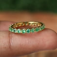 thumbnail image 6 of Sterling Silver Emerald Eternity Band Ring: May Birthstone Wedding Band, 6 of 7