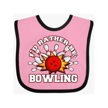 

Inktastic I d Rather Be Bowling Gift Baby Boy or Baby Girl Bib