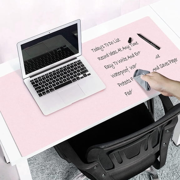 MAKUANG Dry Erase Desk Mat, Multi-Functional Desk Protector with Markers and Cloths, 27.5 x 13.8 inches, Pink