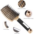 thumbnail image 2 of Cepillo para el cabello, cepillo de cerdas de jabalí, herramientas profesionales para peinar el cabello con ventilación curvada, cepillos de masaje para desenredar de secado rápido (dorado), 2 of 5