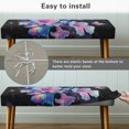 thumbnail image 5 of Whosucclay Hibiscus Plumeria Butterfly Star Print Dining Bench Slipcover Rectangle Bench Cover for Dining Room, Living Room, Bedroom, Kitchen Waterproof Benches Seat Covers Universal Bench Protectors, 5 of 7