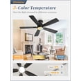 thumbnail image 3 of Ventilador de Techo Fanbulous 117 cm con Control Remoto, LED 20W, 6 Velocidades, Negro, 3 of 9