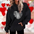 thumbnail image 2 of ABATAB Hooded Sweatshirt for Women Valentine's Day Graphic Print Lightweight Pullover Long Sleeve Loose Fit Tops with Pockets, 2 of 5