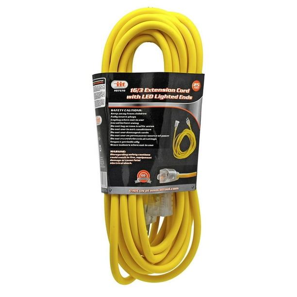 Illinois Industrial Tool 25' 16/3 Extension Cord with LED Lighted Ends