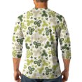 thumbnail image 5 of Men's St. Patrick's Day Henley Shirt Long Sleeve Clover Print Casual Pullover Top, 5 of 7