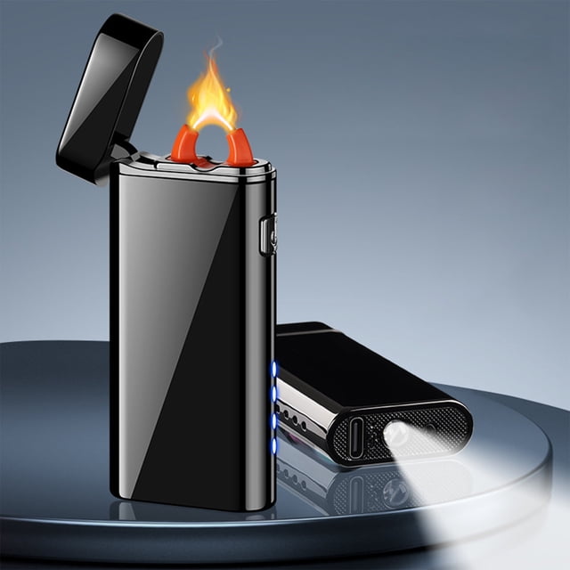 Technology Alloy Body LED Power Display High Power Lightweight and Portable Can Be Illuminated Windproof USB Charging Lighter