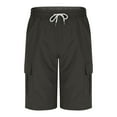 thumbnail image 4 of Mgmyaa Men's Cargo Shorts Drawstring Elastic Waist Solid Plus Size Over the knee Shorts Loose Casual Pants, 4 of 8