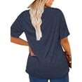 thumbnail image 4 of Anbech Blessed Grandma Plus Size T-Shirts for Women Graphic Sunflower Print Oversize Short Sleeves T-Shirt with Round Neck, 4 of 9
