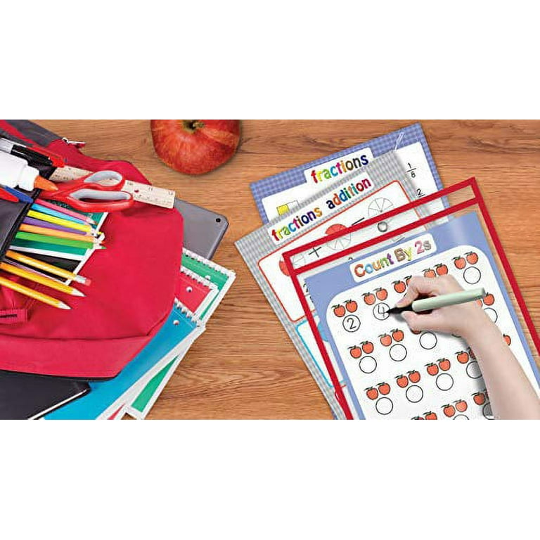 MILEKE Dry Erase Pockets, Clear Plastic Dry Erase Sleeves, A4 Dry Erase  Sheets for Teaching & Drawing, Heavy Duty Paper Protector Sheet & Card  Pouch 