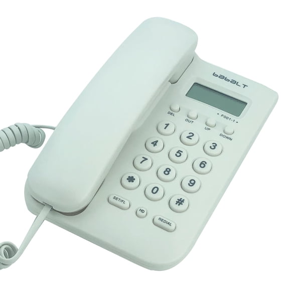 Teléfono fijo con cable TelPal FSK/DTMF identificador de llamadas simple blanco