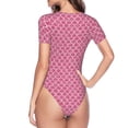 thumbnail image 4 of The Xecao Fish Scales Women's Crew Neck Body Suit, a short-sleeved bodysuit and basic swimsuit, both comfort and style for dating and daily life, 4 of 9