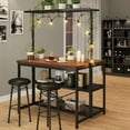 thumbnail image 3 of Acekid Kitchen Island with Storage & Seating - 42inch 3-Tier Bakers Rack & Microwave Stand, Retro Top Plate, 5 Hooks & 5 Racks, Multi-Function for Small Spaces, 3 of 9