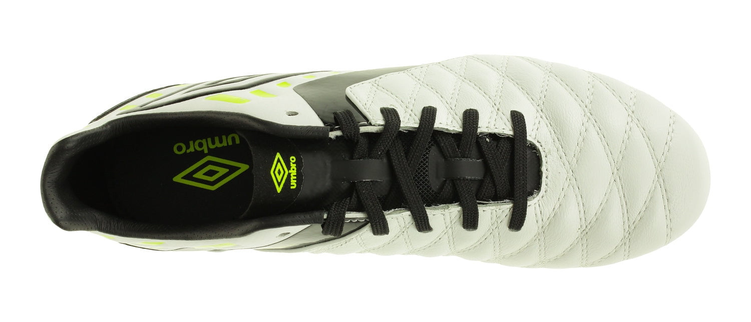 Chaussures De Football Umbro Medusae II Pro FG Homme Terrain Sec Noir Blanc Bleu 154531