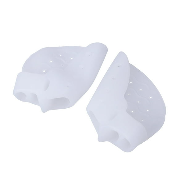 Protector separador de dedos de gel para juanetes con almohadilla en el antepié, 3 orificios para dedos, corrector para hallux valgus y dedo gordo, fácil de usar en zapatos para hombres y mujeres