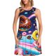 thumbnail image 1 of Balery Space Colorful Donut Vestidos de verano para mujer con estampado: vestido holgado sin mangas, vestido playero informal y cómodo para días calurosos., 1 of 7