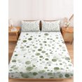 thumbnail image 2 of Twin Sze Fitted Sheet Set - Sage Green Polka Dot 2 Piece Bedding Sets 16" Deep Pocket Fitted Sheet with 1 Pillowcase, Modern Art Abstract Watercolor Dot Brushed Microfiber Hotel Luxury Bed Sheets, 2 of 9
