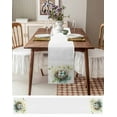 thumbnail image 3 of Easter Table Runner 60 Inches, Spring Watercolor Colorful Eggs Plants Leaves Bed Runner Dresser Scarves Tabletop for Indoor Outdoor Parties/Ceremony/Banquet, 13" x 60", 3 of 8