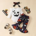 thumbnail image 2 of Mercatoo Toddler Baby Halloween Clothes Long Sleeve Romper Shirt Pumpkin Pattern Pants 3Pcs Set Baby Fall Winter Outfit, 2 of 9