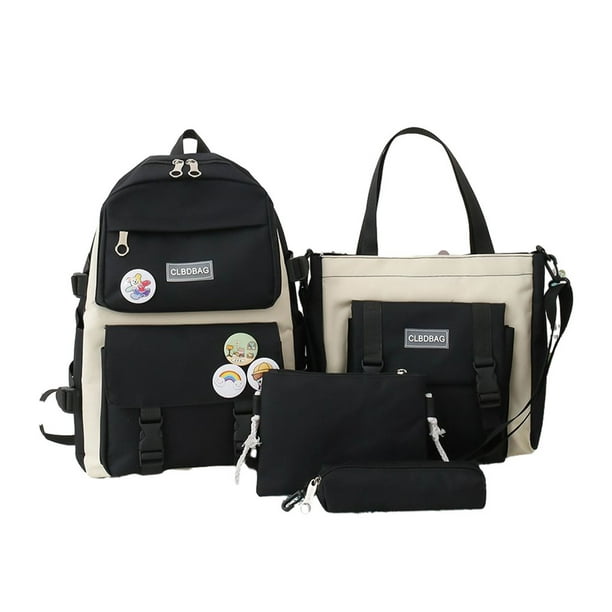 Mochilas escolares Qarigey de tela impermeable alta capacidad negro