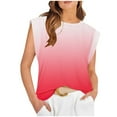 thumbnail image 1 of QUINDOS Débardeurs pour Femmes Grande Taille Liquidation Rouge Été Exercice Mode Décontracté Col Rond Sans Manches T-shirt Hauts Blouse Camisoles pour Femmes, 1 of 4