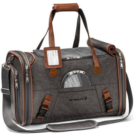 Airline Approved Soft Sided Pet Carrier by Mr. Peanut's, Low Profile Travel Tote