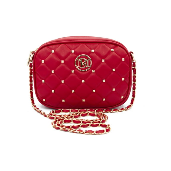Badgley Mischka Red Stud Camera Bag