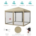 thumbnail image 3 of Danolapsi 10 x 10 FT Pop Up Canopy, 3 Height Adjustable Instant Canopy with Mosquito Netting, Portable Screen Shelter with Wheeled Carry Bag, Heavy Duty Sun Shade for Patio, Backyard, 3 of 6